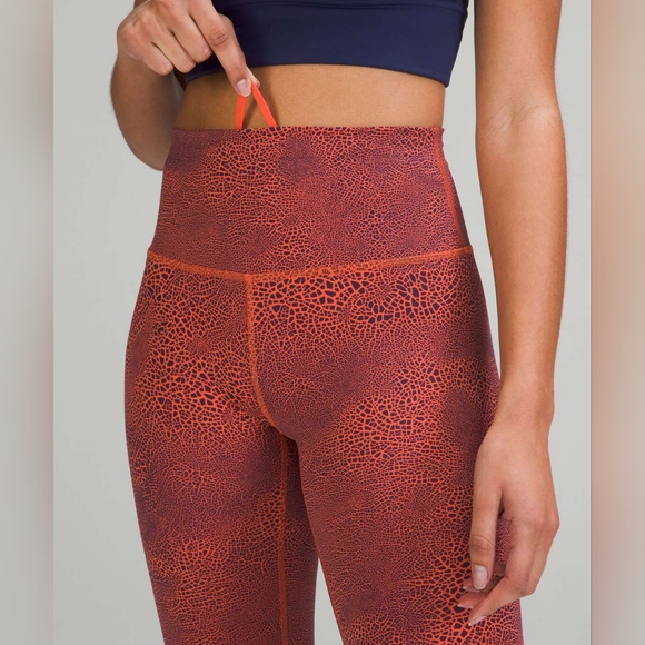 NWT Lululemon Wunder Train HR Tight 25" Size 2 Crackle Glaze Vintage Orange - Picture 3 of 15